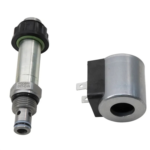 Lippert 138417 Hydac Cartridge Valve Assembly with 12-Volt spade coil for Lippert hydraulic RV slide-out systems, rated 5000 PSI
