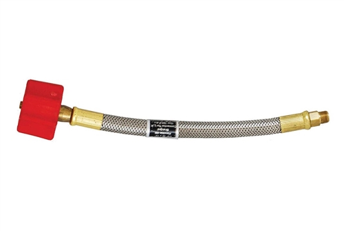 Marshall Excelsior 15" High Flow Stainless Steel Braided RV Pigtail Hose - 1/4" Male Inverted Flare