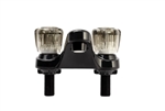 Dura Arc Spout Lavatory Faucet With Smoked Crystal Knobs - Black