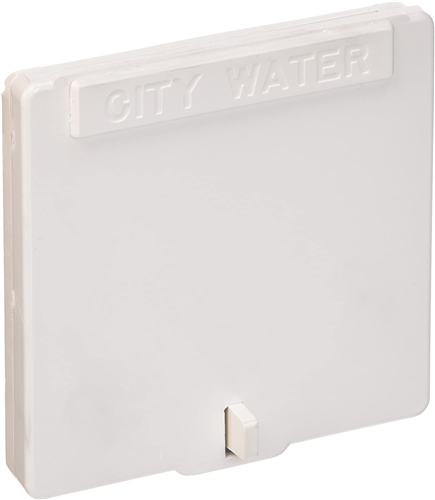 Zebra RV RC146C Fresh Water Inlet With Hinged Lid, 3-1/2" x 3-1/2", Colonial White