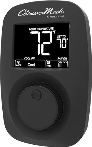 Coleman Mach 2-Stage Heat/Cool Wall Thermostat, Black
