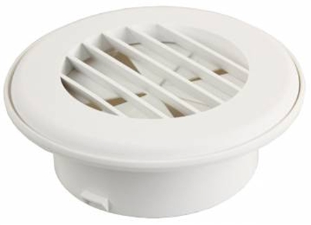 JR Products HV4DPW-A 4" Thermovent Ducted Heat Vent With Damper- Polar White
