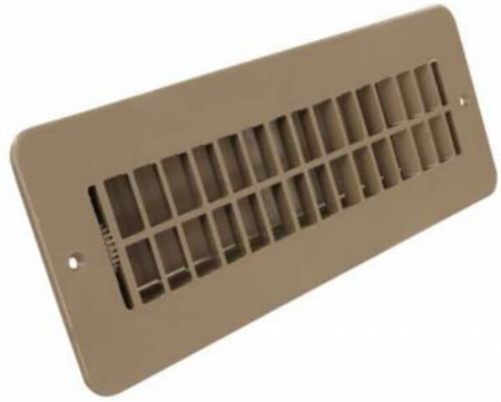 JR Products 288-86-AB-TN-A RV Floor Register with Damper - Tan