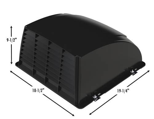 RV Roof Vent Rain Cover - Ultra Breeze 9600001937 With Wing Shaped Louvers  - Black