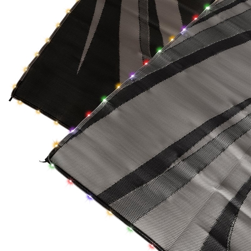 Faulkner 53024 Solar Powered LED Reversible Patio Mat, Modern Swish Design, 12' x 9'