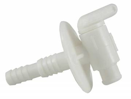 JR Products 3182 3/8" & 1/2"  Dual Barbed Drain Cock With Flange-