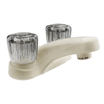 Dura Faucet Lavatory RV Faucet With Smoke Acrylic Knobs, Bisque