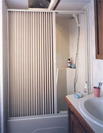 Irvine 3657SW RV Pleated Shower Door 57" x 36"- White