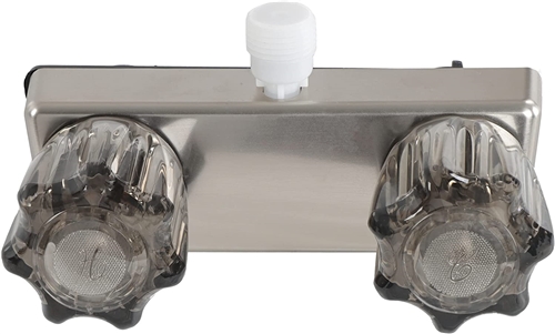 Empire Brass U-YCJW53VBN Shower 4" 2 Valve Control Faucet, Vacuum Breaker, 2 Smoke Crystal Knobs-Nickel Plate