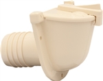 Zebra RV Fresh Water Inlet, Flange Type, 1-3/8" Barb Connection, Colonial White