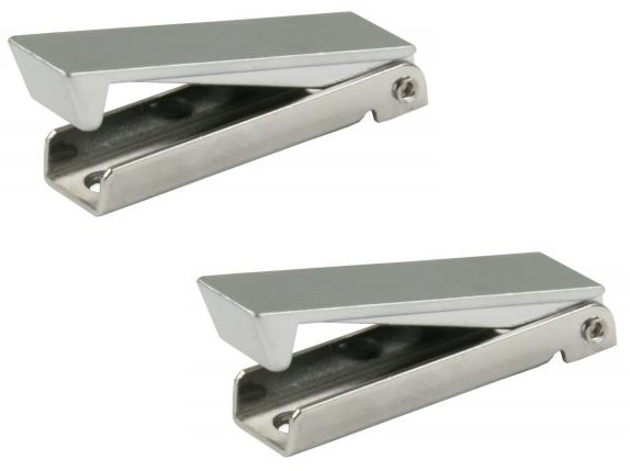 JR Products 10245 Square-Style Baggage Door Catch, Stainless Steel, 2 Pack