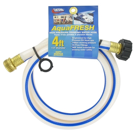 Valterra W01-5048 AquaFRESH High-Pressure RV Fresh Water Hose - 4' x 1/2" ID