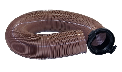 Valterra D04-0086 EZ Flush Sewer Drain Hose With Adapter, 10' Extended, 15 Mil Vinyl, Bronze