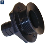 T-H Marine 3/4" All Purpose Boat Hatch Drain, Straight Fitting, Concave Head, Black