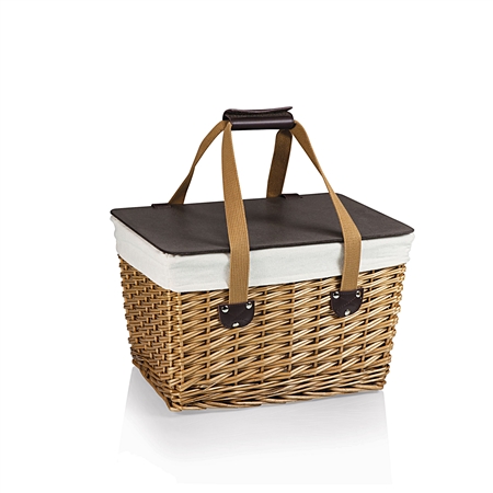 Picnic Time Canasta Picnic Basket - Natural Willow with Tan Lining