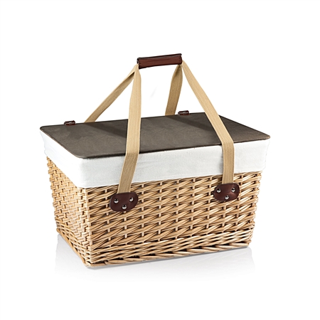 Picnic Time Canasta Grande Picnic Basket - Natural Willow with Tan Lining