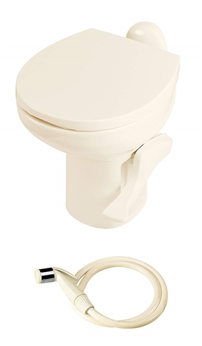 Thetford 42064 Aqua-Magic Style II Ceramic RV Toilet - High Profile - With Sprayer - Bone