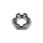 Lippert 122081 1-inch 6-slot spindle castle nut for 3500 to 8000 lb RV trailer axles, silver zinc-plated steel