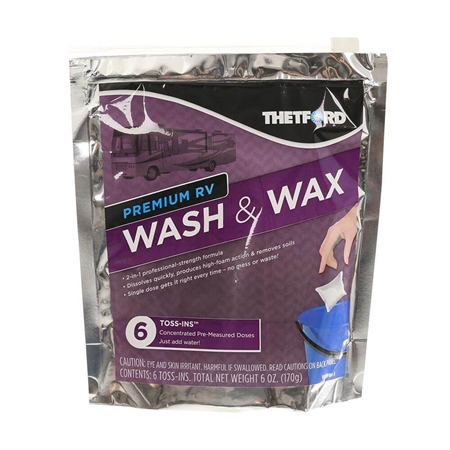 Thetford 96008 Wash & Wax Toss-Ins - 6 Packets