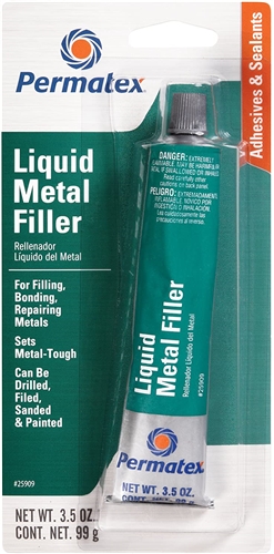 Permatex 25909 Liquid Metal Filler Adhesive - 3.5 Ounce Tube