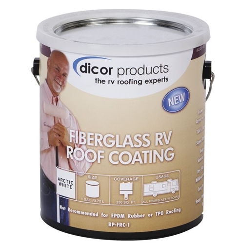 Dicor Corp. RP-FRC-1 Fiberglass Roof Coating, 1 Gallon Can - Arctic White