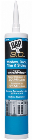 DAP 18360 3.0 Window, Door, Trim & Sliding High Performance Sealant - White - 9 Oz