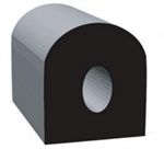 Clean Seal 104H3-50 1/2" x 1/2" Non-Ribbed D Seal With Tape - Black