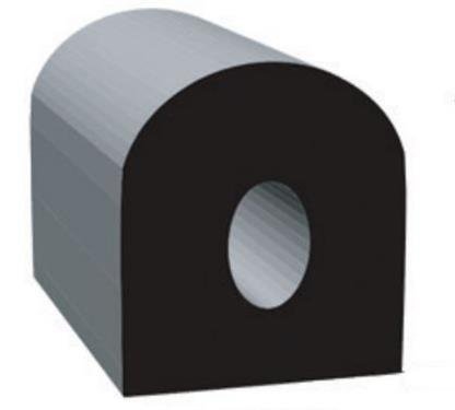 Clean Seal 104H3-50 1/2" x 1/2" Non-Ribbed D Seal With Tape - Black