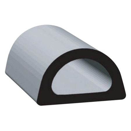 Clean Seal 109H2-50 0.610" x 0.360" Non-Ribbed D Seal With Tape - Black