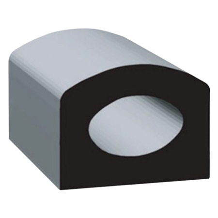 Clean Seal 50512H2-50 5/8" x 1/2" EDPM D Seal With Tape - Black