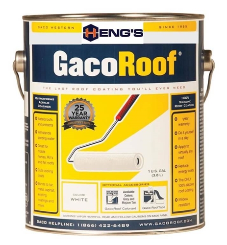 Heng's HGR1600-1 GacoRoof Silicone Roof Coating - 1 Gallon White