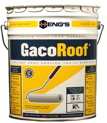 Heng's HGR1600-5 GacoRoof Silicone Roof Coating - 5 Gallon White