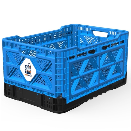 Big Ant Medium Collapsible/Stackable Smart Storage Crate, Blue