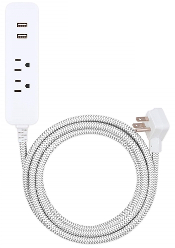 Jasco 43678 Coordinate 2-Outlet 2-USB Charging Extension Cord - 4 Ft