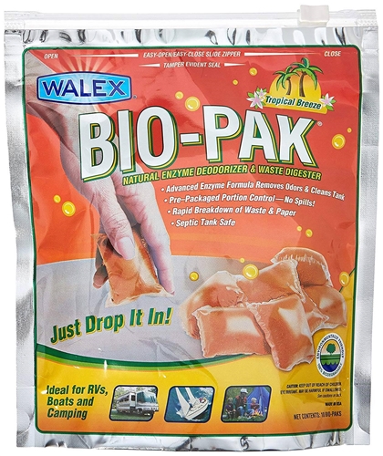 Walex BIOTROP2 Bio-Pak Enzyme Deodorizer & Waste Digesters - Tropical Breeze - 2 Pk