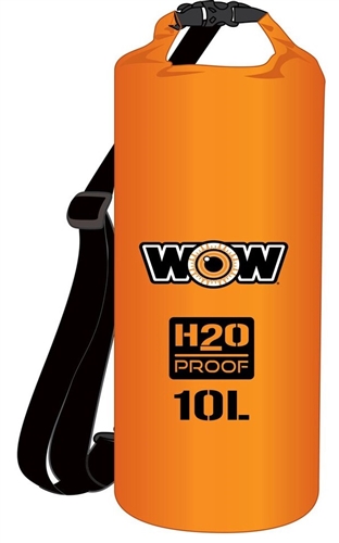 Wow Sports 18-5070O Waterproof Pouch With Shoulder Strap - 10 Liter - Orange