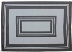Reversible RV Patio Mat with Aztec Border Design, 8' x 11', Black/Gray