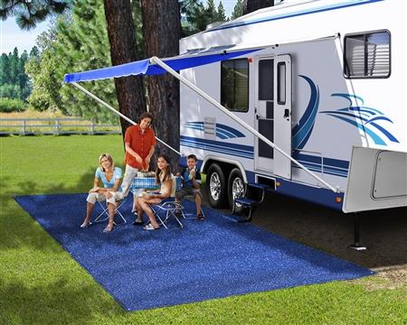 Prest-O-Fit 2-1081 RV Patio Rug - Imperial Blue - 6' x 9'
