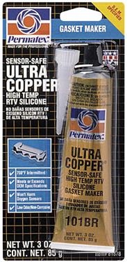 Permatex Gasket Sealer; Ultra Copper Squeeze Tube; 3 Ounce; Single