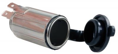 JR Products 15125 12V DC Charging Outlet - Flush-Mount Cigarette Lighter Style Power Socket
