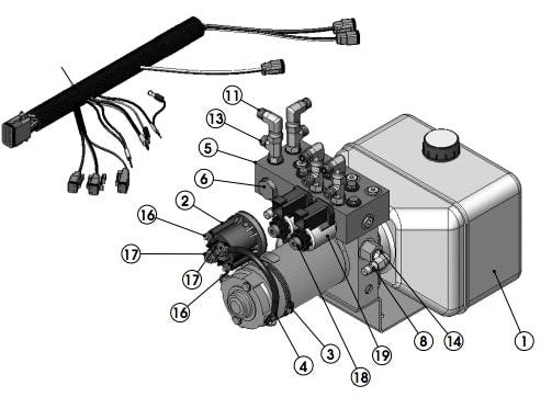 Lippert 156844 2-Valve Hydraulic Pump Assembly