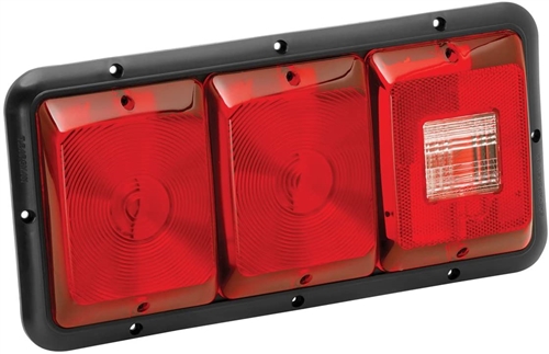 Bargman 34-84-009 Horizontal Recessed Triple Taillight - 84/85 Series - Red Lens