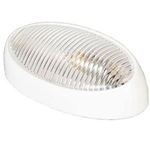 Arcon 51251 Universal Porch/Utility Oval Light - White - Clear Lens - Without Switch