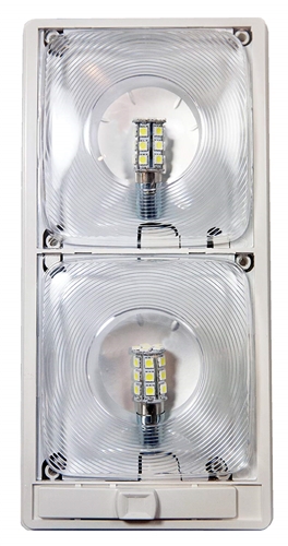 Arcon 20668 Double LED Economy Light With Switch - Clear Lens - Bright White