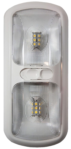 Gustafson 12V RV LED Vanity Light - 18-1/2 Long - White Glass - Satin  Nickel Gustafson Lighting RV Interior Lights 277-000446
