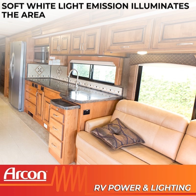 Arcon 20712N LED Double Euro-Style RV Dome Light With Switch