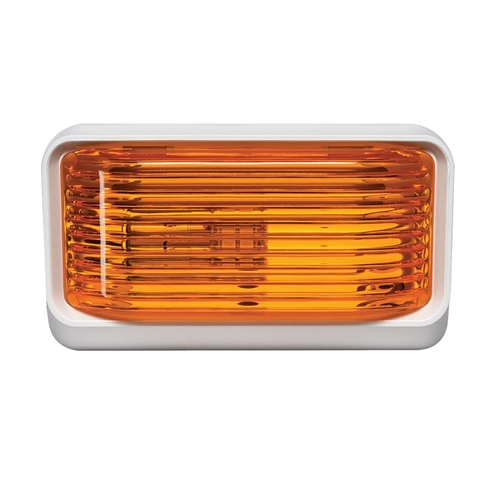 Arcon 20674 Universal LED Porch/Utility Light - White - Amber Lens - Without Switch