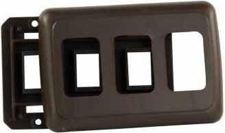 JR Products 12215 RV Triple Switch Base & Face Plate - Brown
