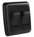 JR Products 12235 Multi-Purpose Single Rocker Double Switch - Black