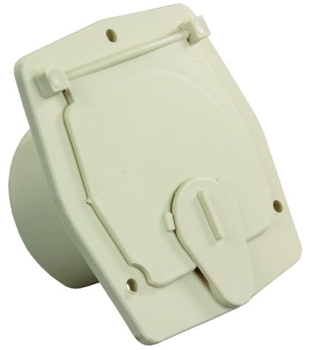 JR Products S-27-14-A Square Electric Cable Hatch - 2-27/32" Cutout - Colonial White